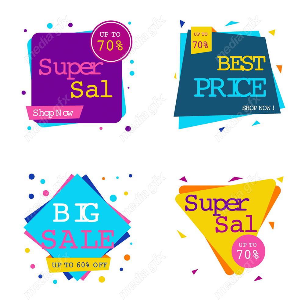 وکتور طرح لیبل و برچسب تخفیف شگفت انگیز و ویژه MV004868