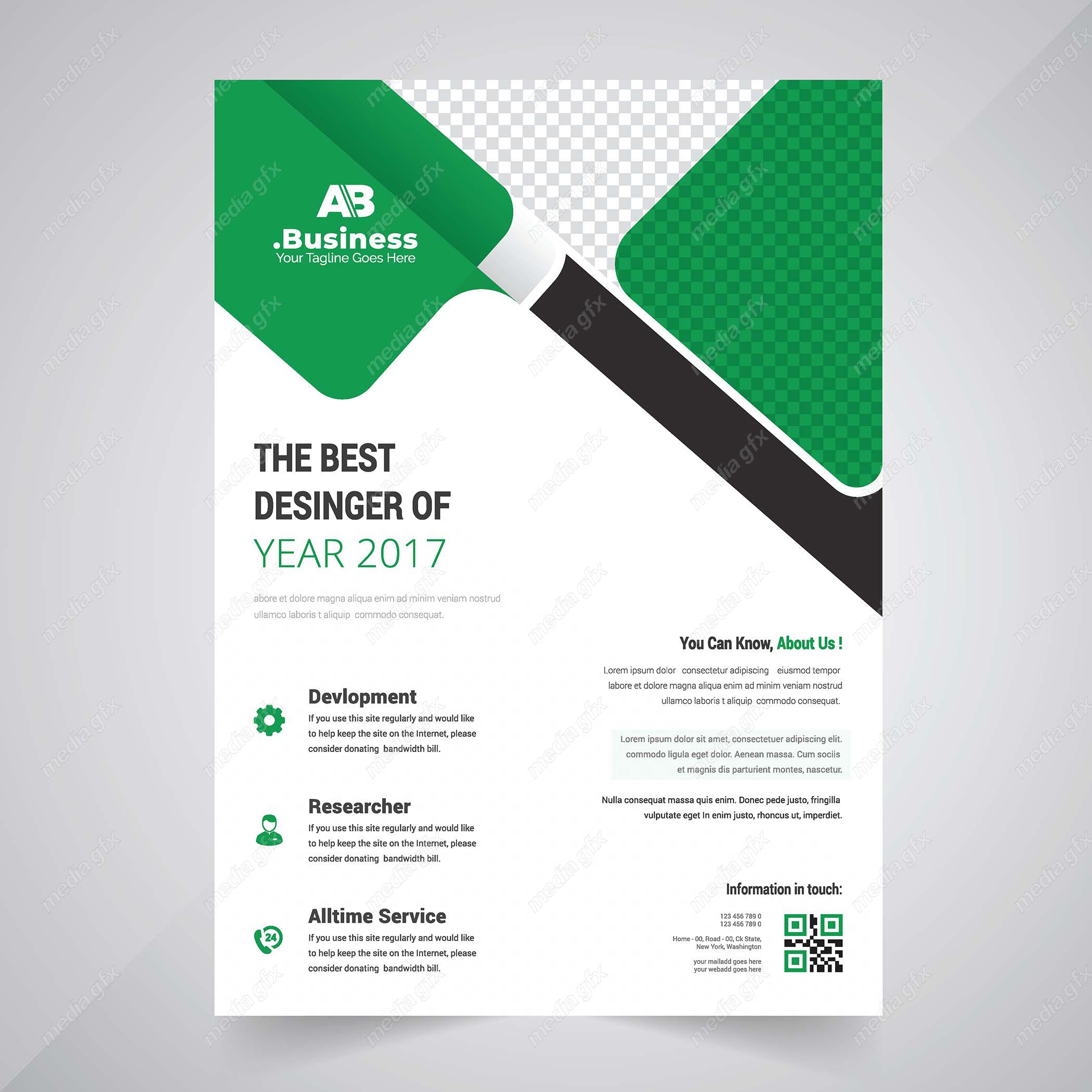 وکتور طرح آماده تراکت، پوستر و فلایر خلاقانه و مدرن MV004875