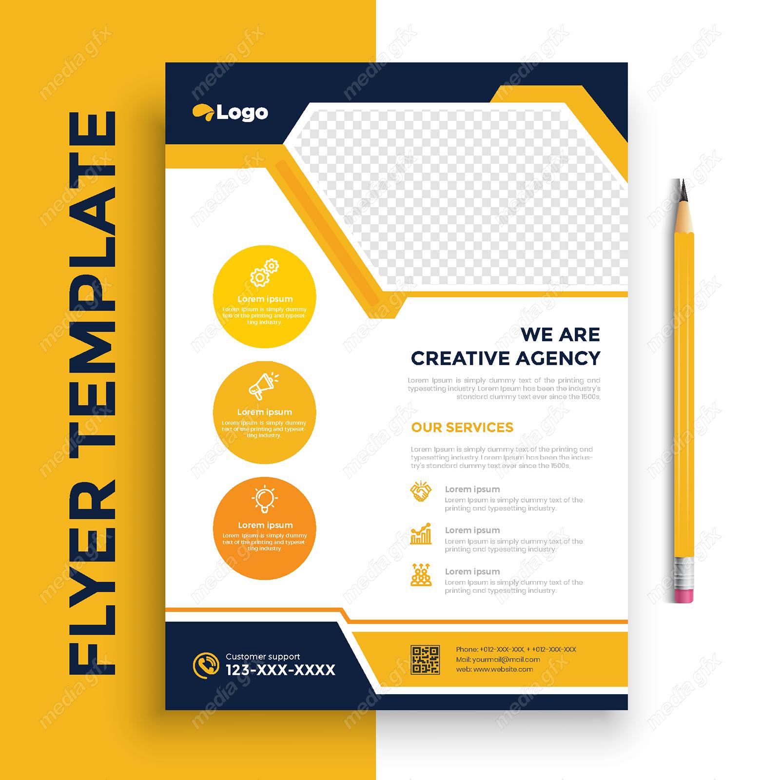 وکتور طرح آماده تراکت، پوستر و فلایر خلاقانه و مدرن MV004879