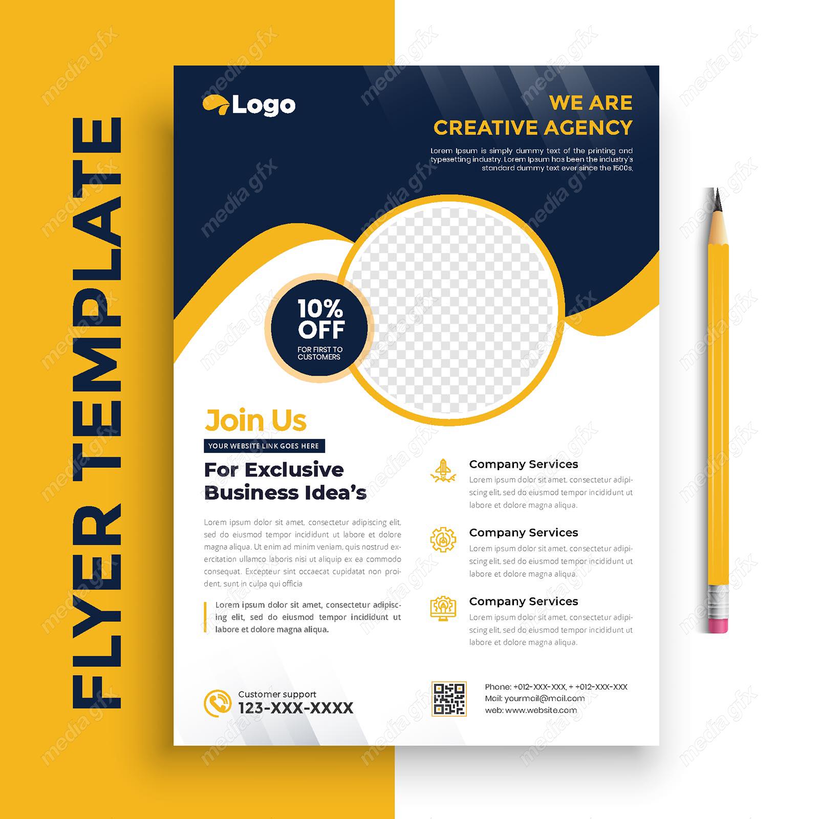 وکتور طرح آماده تراکت، پوستر و فلایر خلاقانه و مدرن MV004880