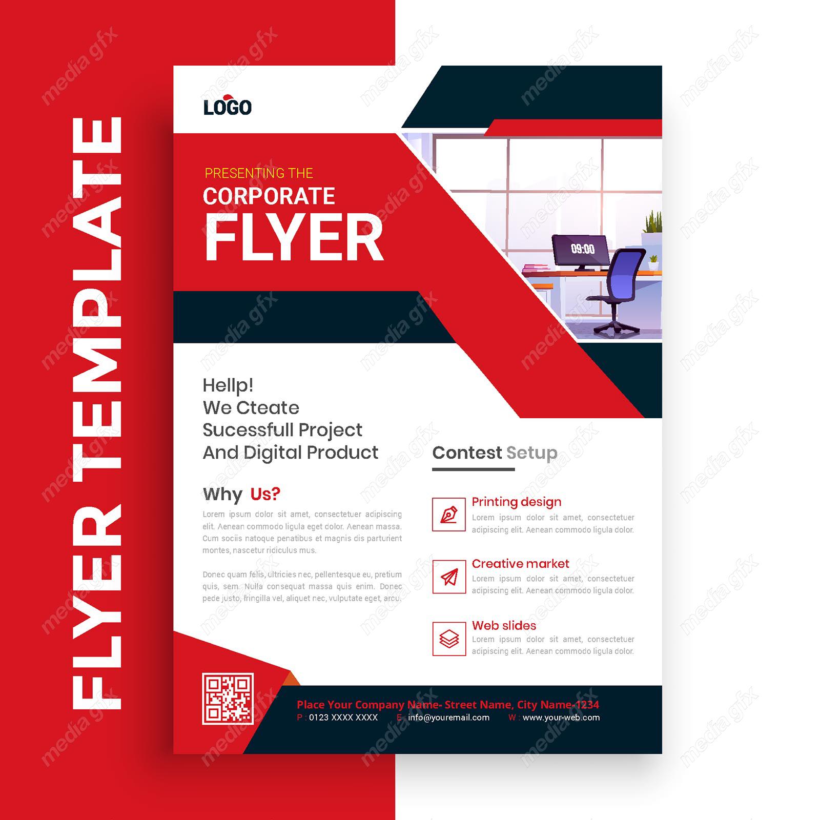 وکتور طرح آماده تراکت، پوستر و فلایر خلاقانه و مدرن MV004883