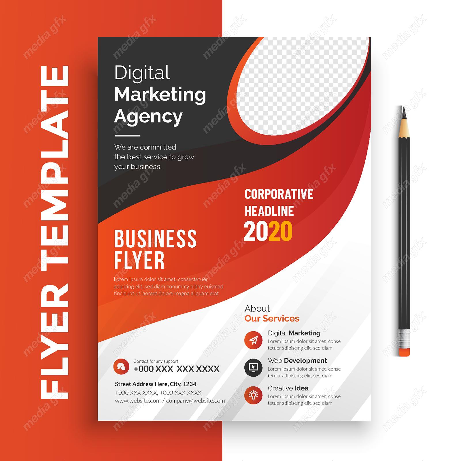 وکتور طرح آماده تراکت، پوستر و فلایر خلاقانه و مدرن MV004897