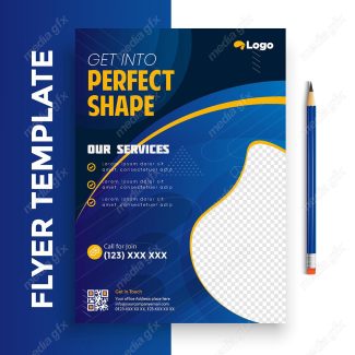 وکتور طرح آماده تراکت یا پوستر باشگاه بدنسازی MV004900