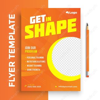 وکتور طرح آماده تراکت یا پوستر باشگاه بدنسازی MV004901