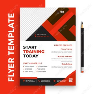 وکتور طرح آماده تراکت یا پوستر باشگاه بدنسازی MV004903