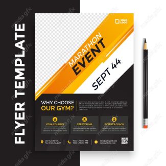 وکتور طرح آماده تراکت یا پوستر باشگاه بدنسازی MV004905