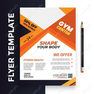 وکتور طرح آماده تراکت یا پوستر باشگاه بدنسازی MV004910