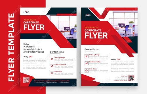 وکتور تمپلیت آماده فلایر تراکت شیک و خلاقانه پشت و رو MV004929