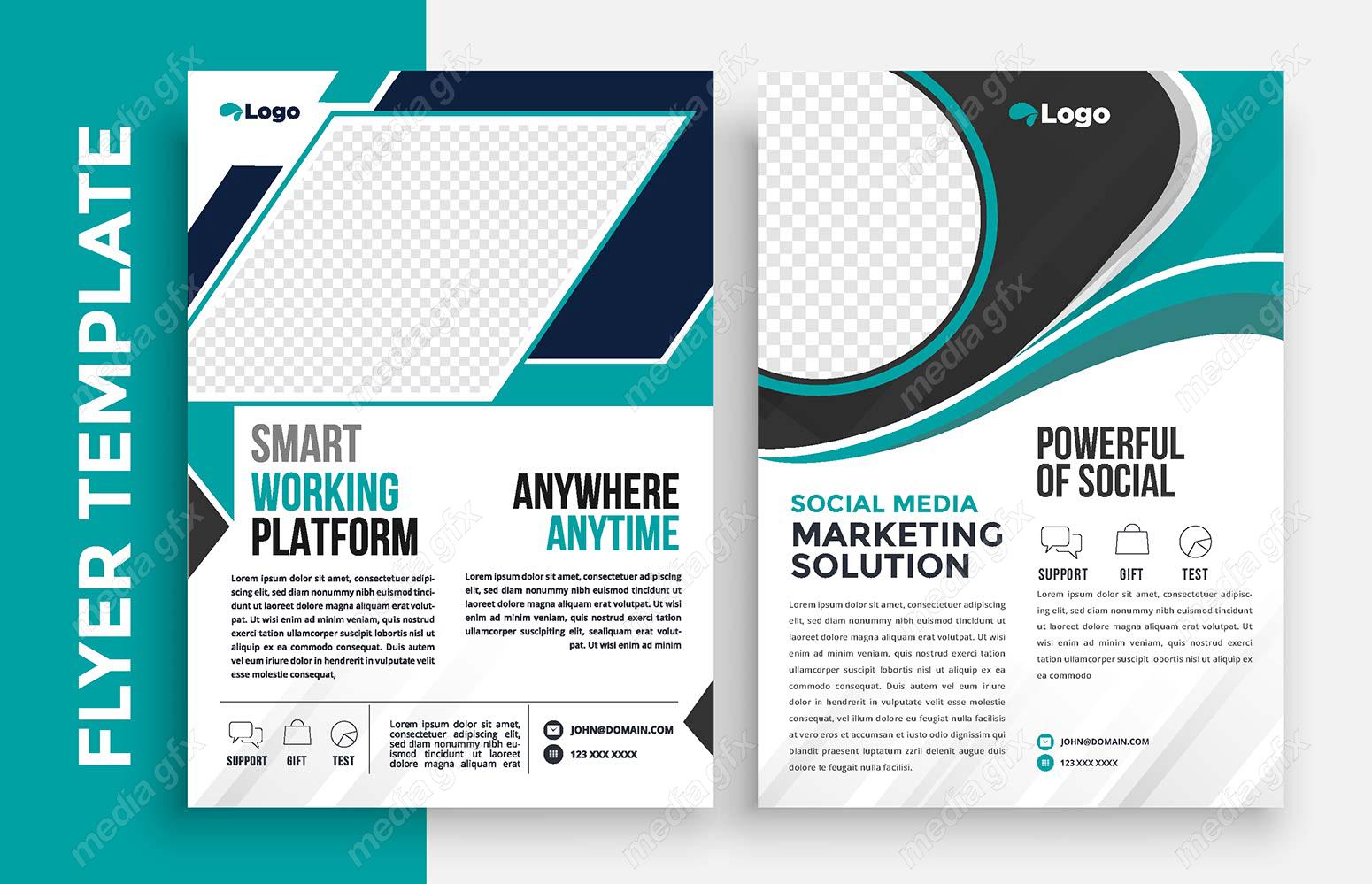 وکتور تمپلیت آماده فلایر تراکت شیک و خلاقانه پشت و رو MV004938