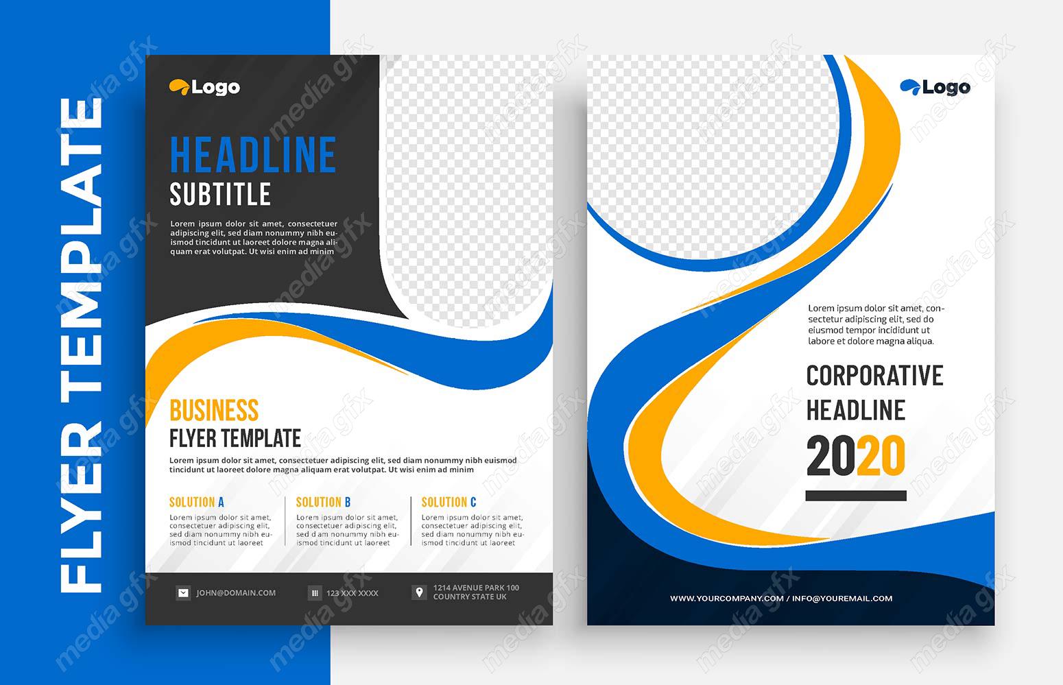 وکتور تمپلیت آماده فلایر تراکت شیک و خلاقانه پشت و رو MV004941