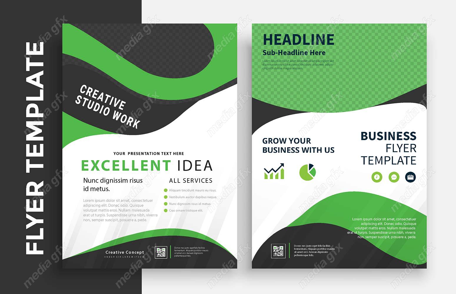 وکتور تمپلیت آماده فلایر تراکت شیک و خلاقانه پشت و رو MV004944