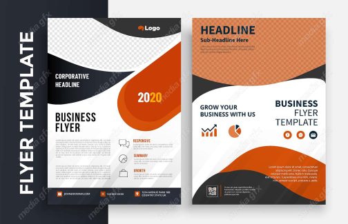 وکتور تمپلیت آماده فلایر تراکت شیک و خلاقانه پشت و رو MV004945