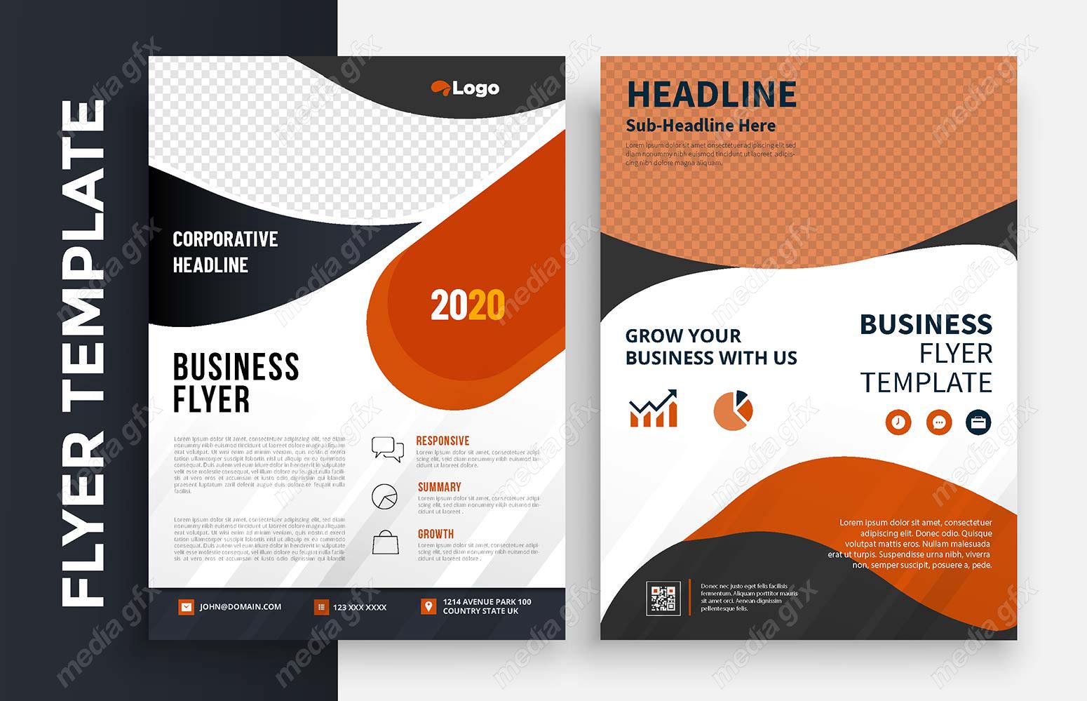 وکتور تمپلیت آماده فلایر تراکت شیک و خلاقانه پشت و رو MV004945