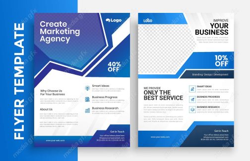 وکتور تمپلیت آماده فلایر تراکت شیک و خلاقانه پشت و رو MV004952