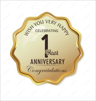 وکتور طرح لیبل طلایی سالگرد 1 سالگی شیک و لاکچری MV004958