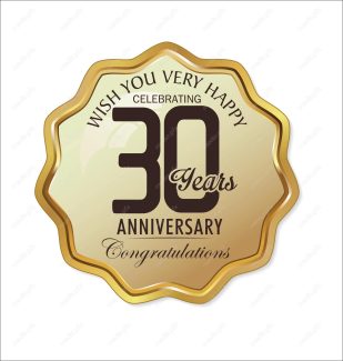 وکتور طرح لیبل طلایی سالگرد 30 سالگی شیک و لاکچری MV004970