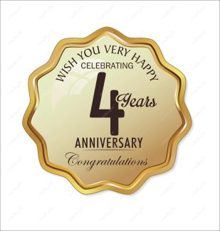 وکتور طرح لیبل طلایی سالگرد 4 سالگی شیک و لاکچری MV004961