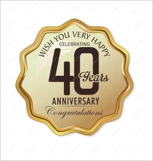 وکتور طرح لیبل طلایی سالگرد 40 سالگی شیک و لاکچری MV004971