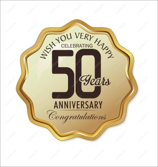 وکتور طرح لیبل طلایی سالگرد 50 سالگی شیک و لاکچری MV004972