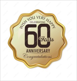وکتور طرح لیبل طلایی سالگرد 60 سالگی شیک و لاکچری MV004973