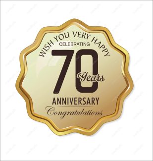وکتور طرح لیبل طلایی سالگرد 70 سالگی شیک و لاکچری MV004974