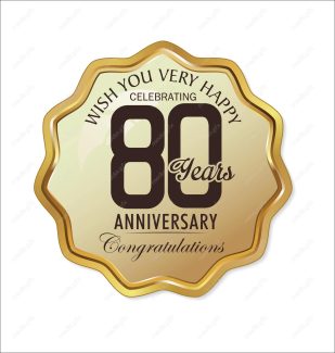 وکتور طرح لیبل طلایی سالگرد 80 سالگی شیک و لاکچری MV004975
