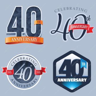 وکتور طرح لیبل اعداد سالگرد 40 سالگی MV004985