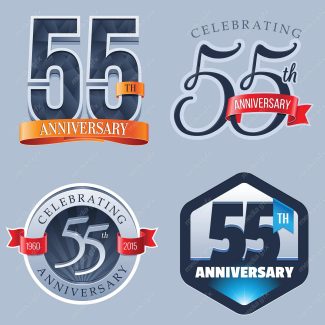 وکتور طرح لیبل اعداد سالگرد 55 سالگی MV004988