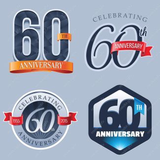 وکتور طرح لیبل اعداد سالگرد 60 سالگی MV004989