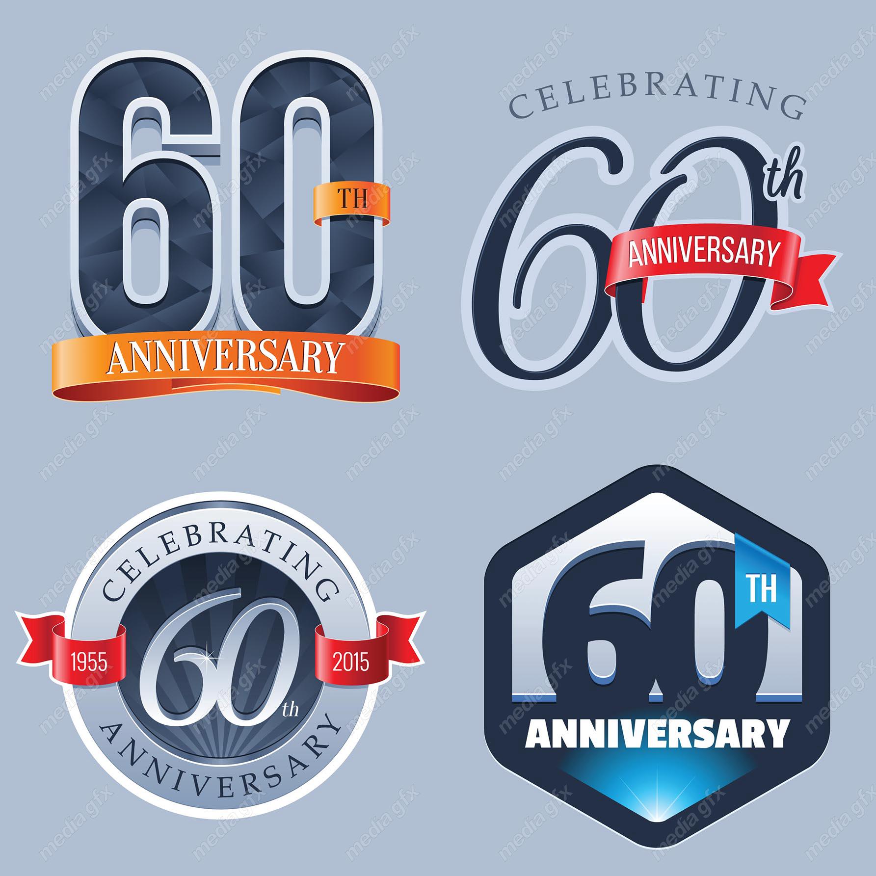 وکتور طرح لیبل اعداد سالگرد 60 سالگی MV004989