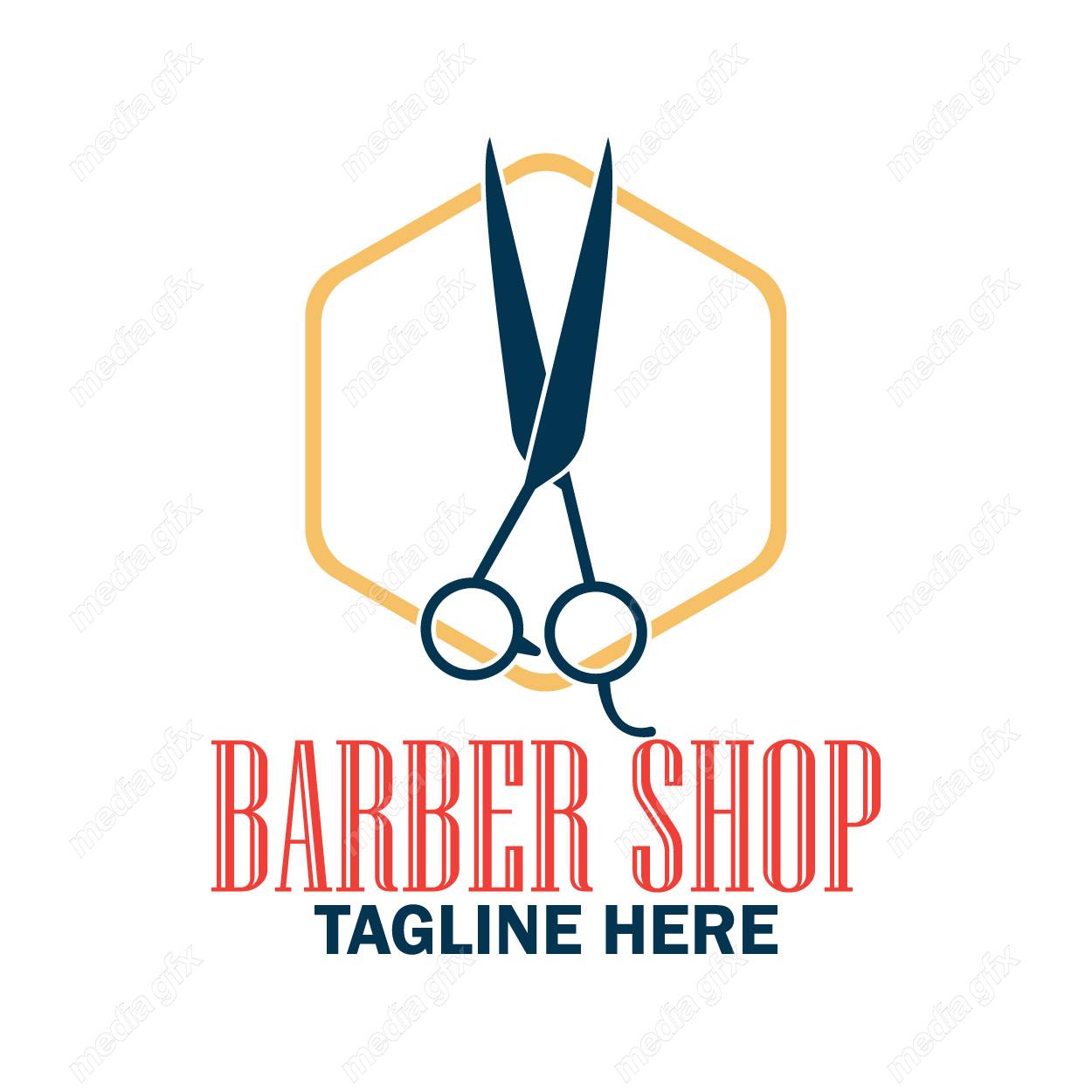 وکتور طرح لوگوی آرایشگر و آرایشگاه و سلمونی مردانه MV004998