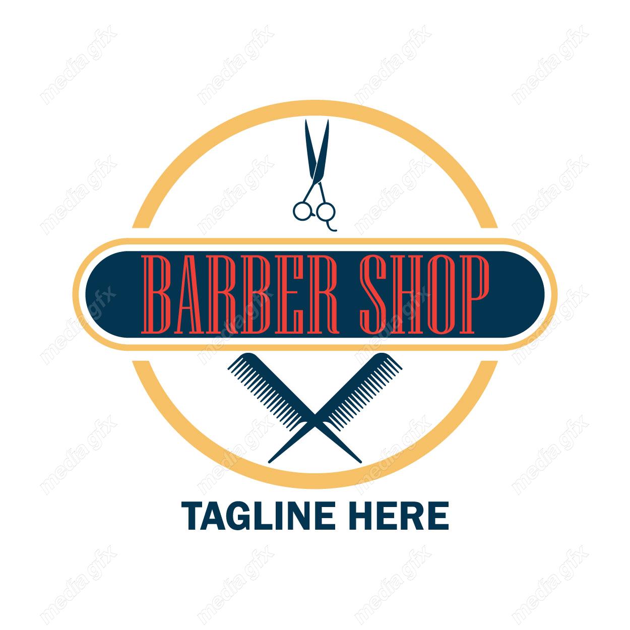 وکتور طرح لوگوی آرایشگر و آرایشگاه و سلمونی مردانه MV005001