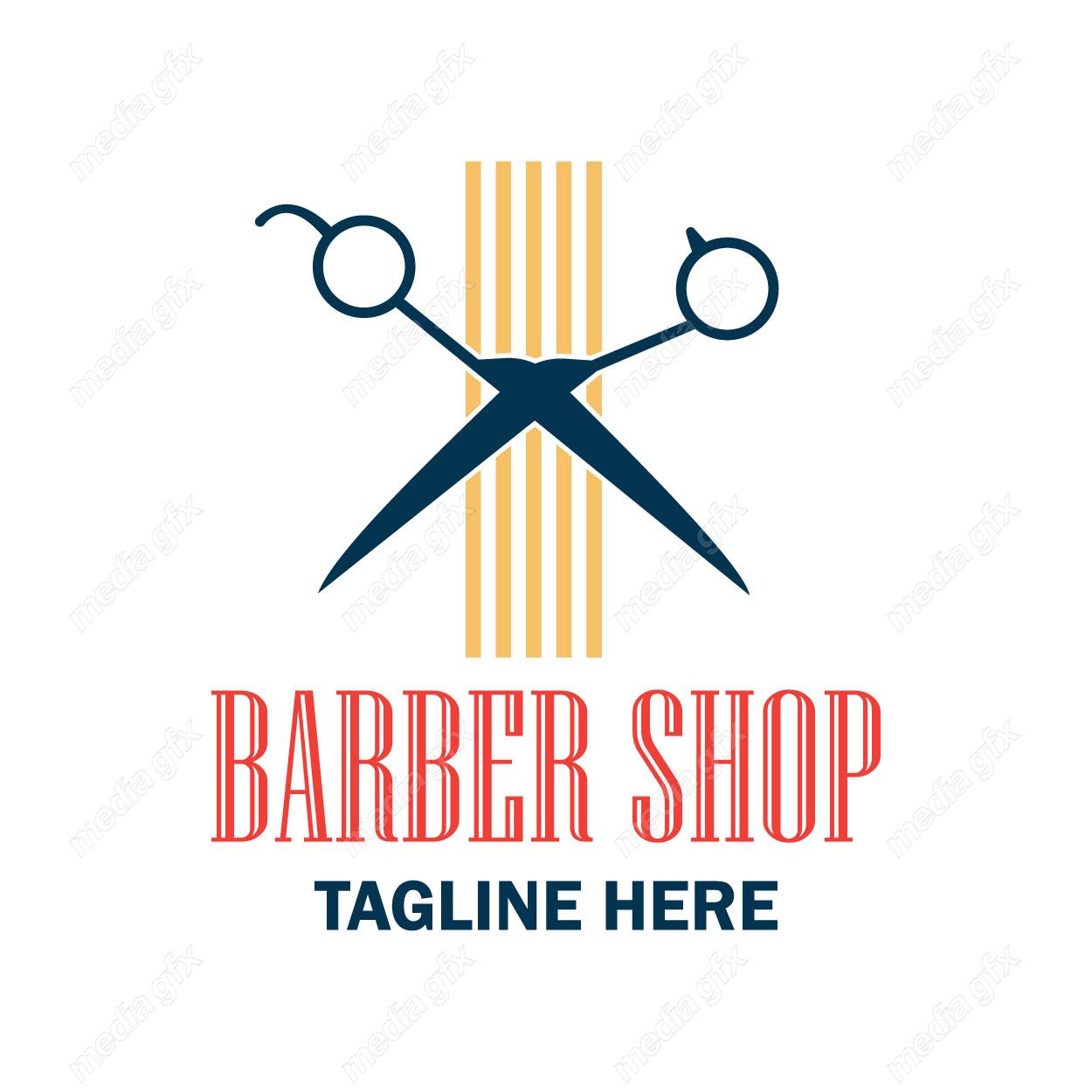 وکتور طرح لوگوی آرایشگر و آرایشگاه و سلمونی مردانه MV005002