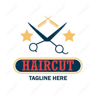 وکتور طرح لوگوی آرایشگر و آرایشگاه و سلمونی مردانه MV005004