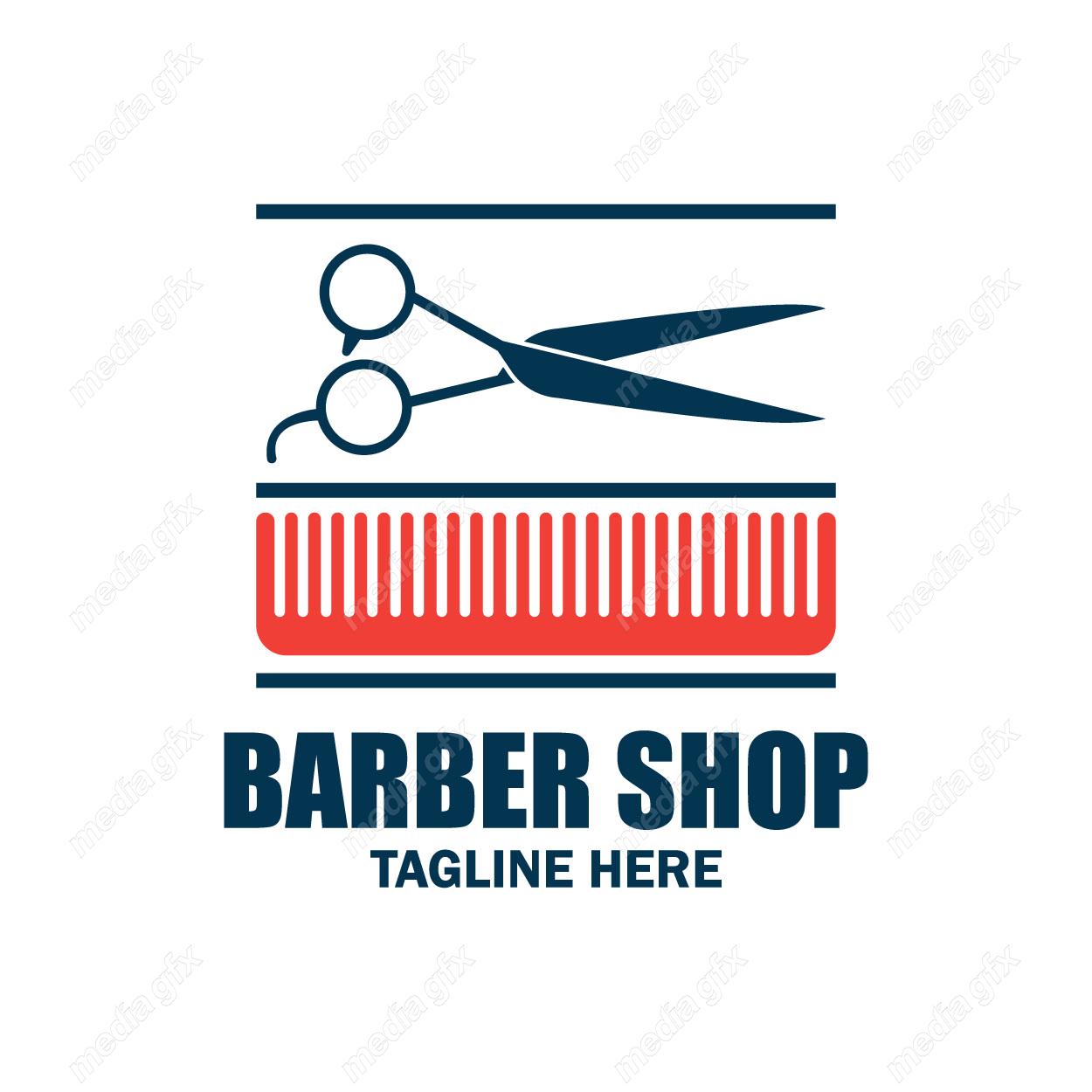 وکتور طرح لوگوی آرایشگر و آرایشگاه و سلمونی مردانه MV005008