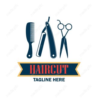 وکتور طرح لوگوی آرایشگر و آرایشگاه و سلمونی مردانه MV005009