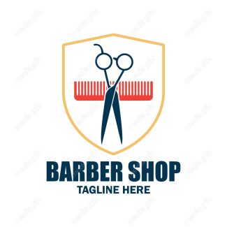 وکتور طرح لوگوی آرایشگر و آرایشگاه و سلمونی مردانه MV005010