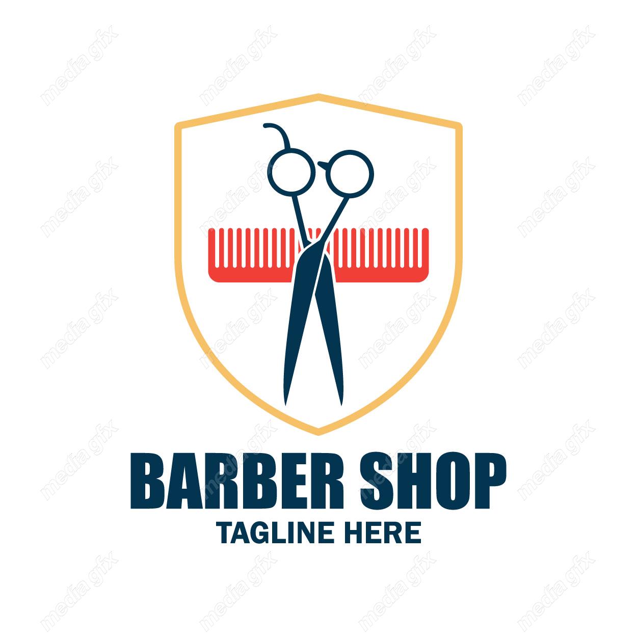 وکتور طرح لوگوی آرایشگر و آرایشگاه و سلمونی مردانه MV005010