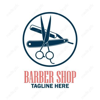 وکتور طرح لوگوی آرایشگر و آرایشگاه و سلمونی مردانه MV005013