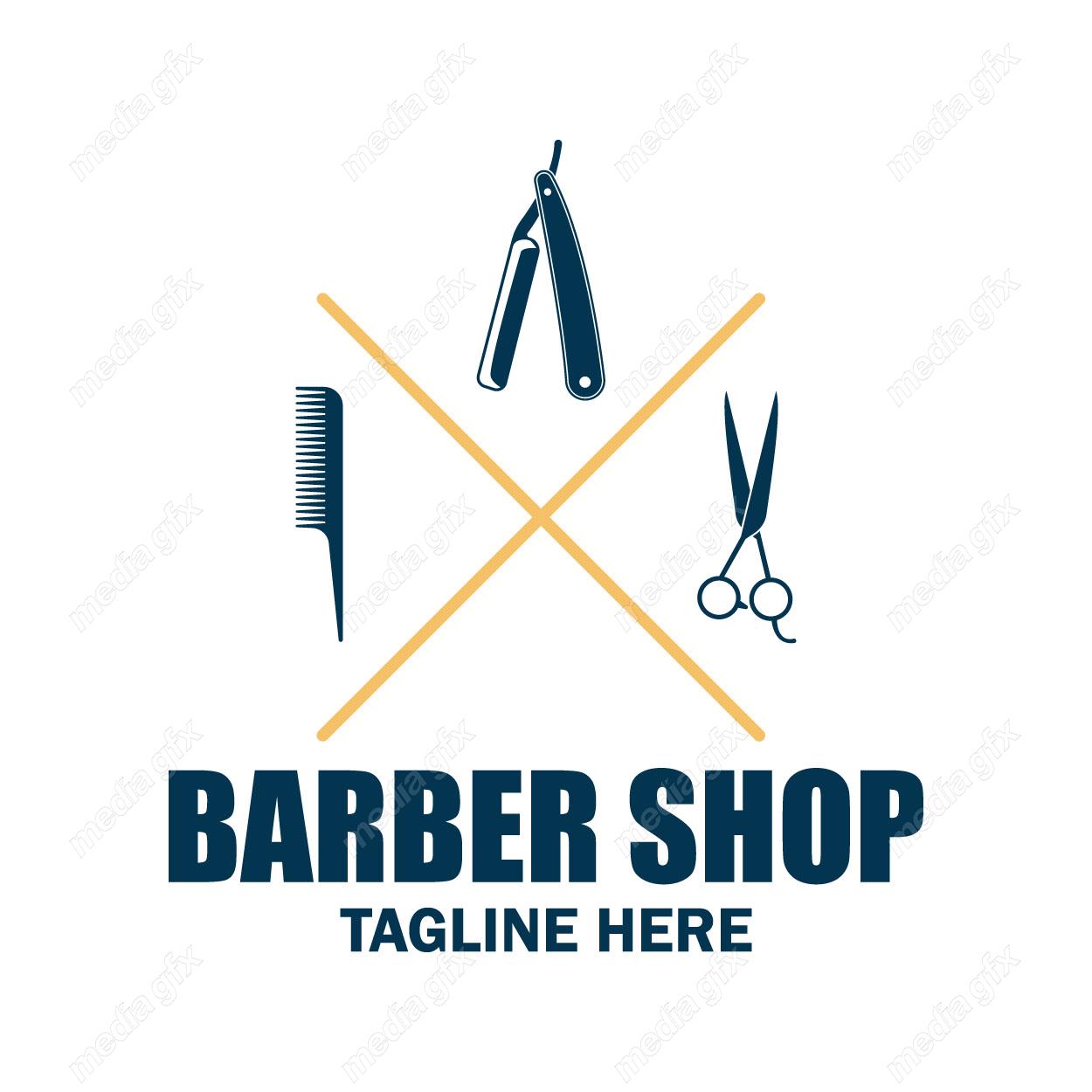 وکتور طرح لوگوی آرایشگر و آرایشگاه و سلمونی مردانه MV005015