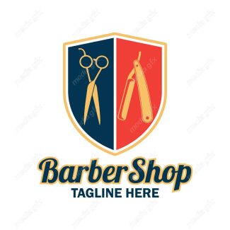 وکتور طرح لوگوی آرایشگر و آرایشگاه و سلمونی مردانه MV005016