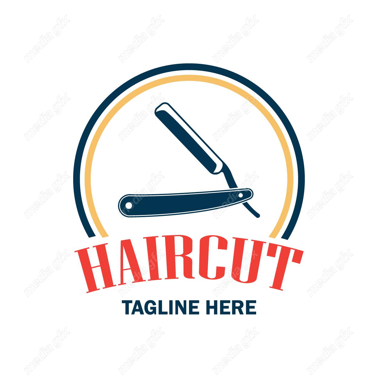 وکتور طرح لوگوی آرایشگر و آرایشگاه و سلمونی مردانه MV005018