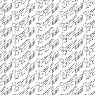 وکتور طرح پترن انه و قیچی آرایشگری خطی MV005049