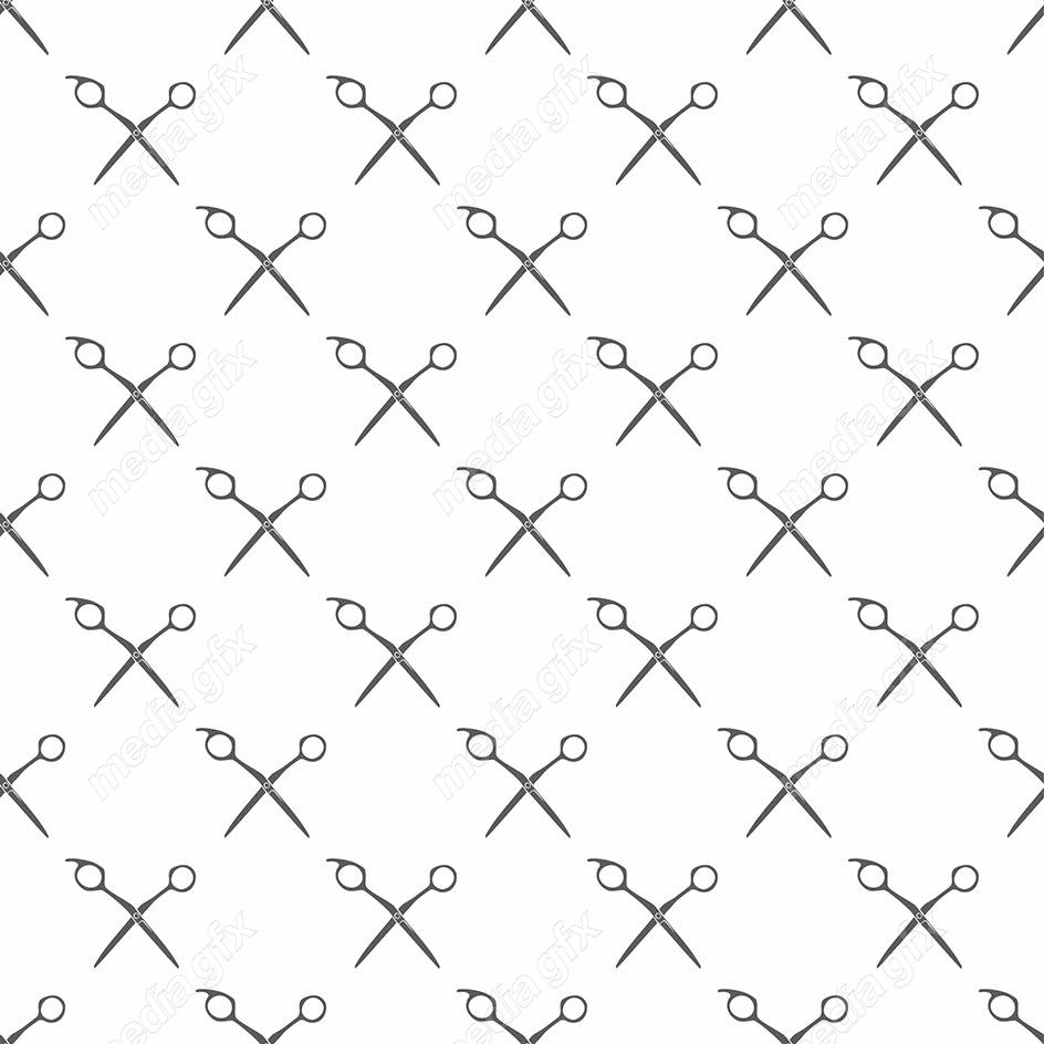 وکتور طرح پترن آرایشگری قیچی باز شده MV005046