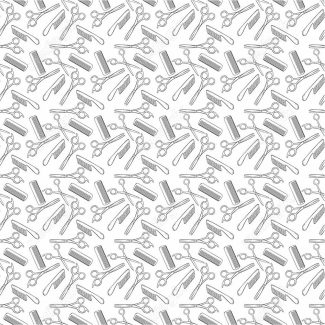 وکتور طرح پترن آرایشگری قیچی و شانه MV005048