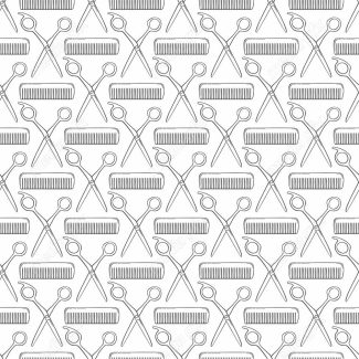 وکتور طرح پترن خطی قیچی و شانه آرایشگری MV005054