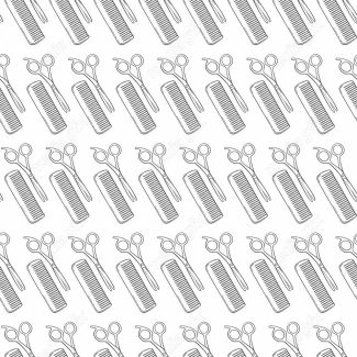 وکتور طرح پترن قیچی و شانه آرایشگری MV005060