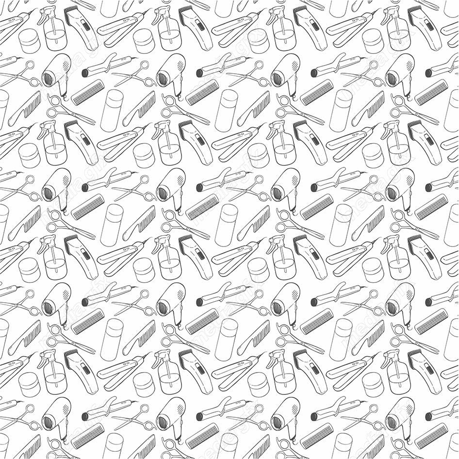 وکتور طرح پترن لوازم آرایشگری MV005062