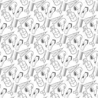 وکتور طرح پترن لوازم آرایشگری خطی MV005061