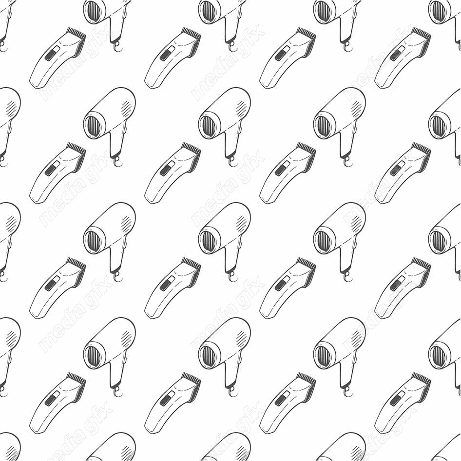 وکتور طرح پترن ماشین اصلاح و سشوار آرایشگری MV005064